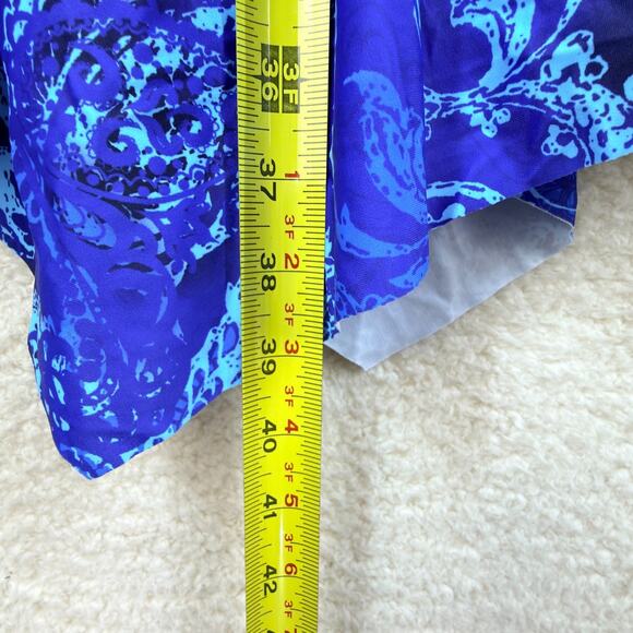 Hanna Nikole Tankini Swimsuit Blue Paisley Print Racerback Sze 24W V-Neck Summer - Picture 4 of 11